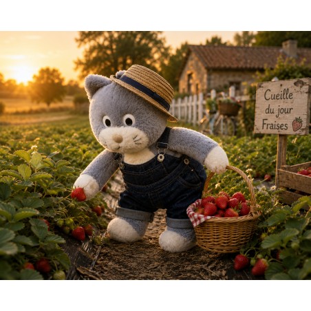 Denim Adventure Overalls Y003 blue denim outfit for plush toy