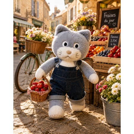 Denim Adventure Overalls Y003 blue denim outfit for plush toy