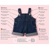 Denim Abenteuer-Latzhose Y003 für 40 cm Plüschtier