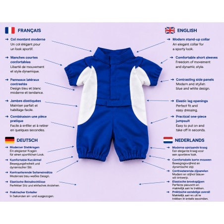 Aero Sport Overall Y270 blauw-witte knuffelkleding