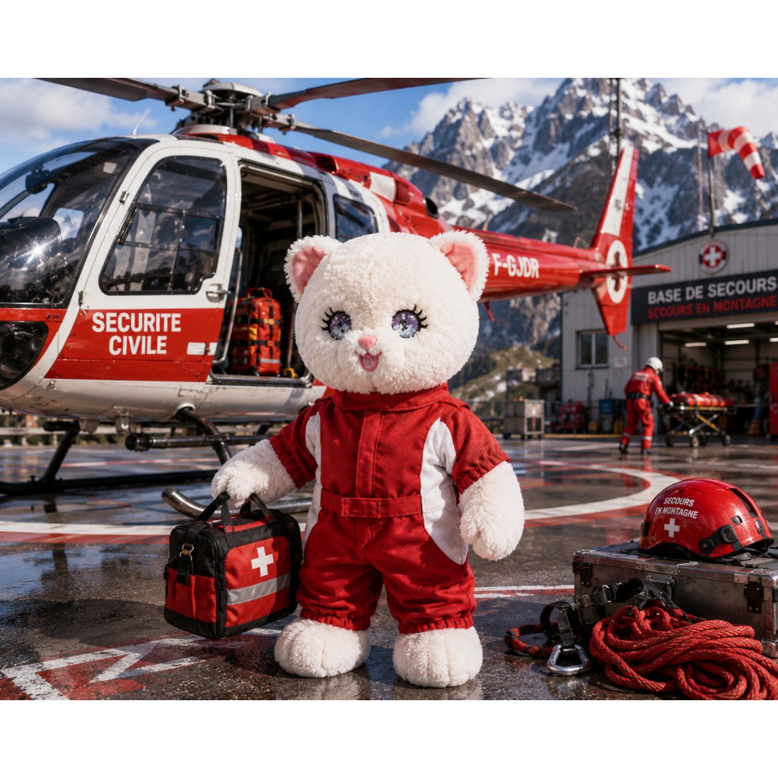 Roter Abenteuer-Overall Y269 für Plüschtier Roter Abenteuer-Overall Y269 für Plüschtier