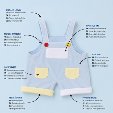 Knusse Tuinbroek Y229 lichtblauwe knuffelkleding