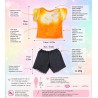 Oranje-witte zomeroutfit voor poppen van 45 cm - Ref. CL-0014
