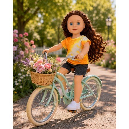 Orange-weißes Sommer-Outfit für 45-cm-Puppen
