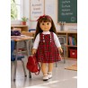 Kariertes Schulmädchen-Outfit mit Trägerkleid für 45-cm-Puppen - CL-0546