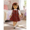 Kariertes Schulmädchen-Outfit mit Trägerkleid für 45-cm-Puppen - CL-0546