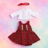 Kariertes Schulmädchen-Outfit mit Trägerkleid für 45-cm-Puppen - CL-0546