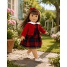 Tartan Elegance Set mit Kleid und Bolero für 45-cm-Puppen - CL-0493
