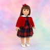 Tartan Elegance Set mit Kleid und Bolero für 45-cm-Puppen - CL-0493