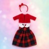 Tartan Elegance Set mit Kleid und Bolero für 45-cm-Puppen - CL-0493