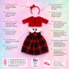 Tartan Elegance Set mit Kleid und Bolero für 45-cm-Puppen - CL-0493