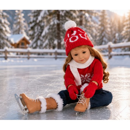 Noordse winterset met trui en jeans voor poppen van 45 cm - CL-0149-1