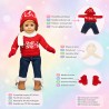 Nordisches Winterset mit Pullover und Jeans für 45-cm-Puppen - CL-0149-1