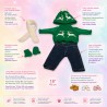 Groene Noordse winterset met trui en jeans voor poppen van 45 cm - CL-0149-2