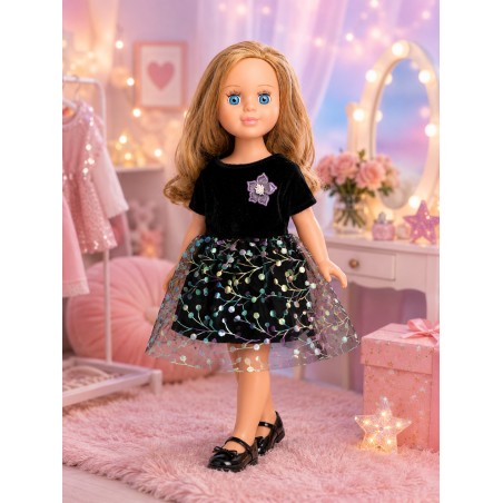 Robe Nuit Fleurie en velours et tulle