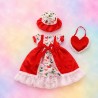 Weihnachtskleid Herzfest mit Hut und Tasche für 45-cm-Puppen - CL-0555-1