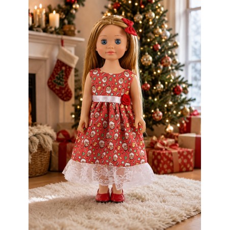 Weihnachtskleid Süße Weihnachtsfee mit Schleife für 45-cm-Puppen - CL-0549