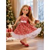 Weihnachtskleid Süße Weihnachtsfee mit Schleife für 45-cm-Puppen - CL-0549