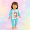 Regenbogen Einhorn Schlafanzug für 45 cm Puppe