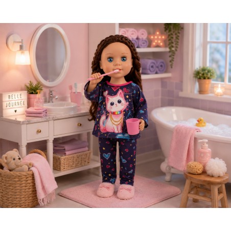 Starry Kitty Pajamas for 18 Inch Doll