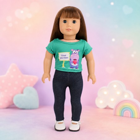 Hippo Love Outfit für 45 cm Puppe