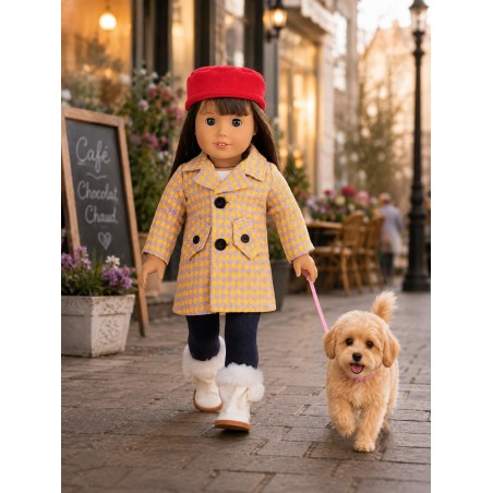 City Chic Outfit – Mantel und Barett für 45 cm Puppen