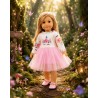 Einhorn Märchenkleid Rosa für 45 cm Puppe
