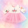 Einhorn Märchenkleid Rosa für 45 cm Puppe