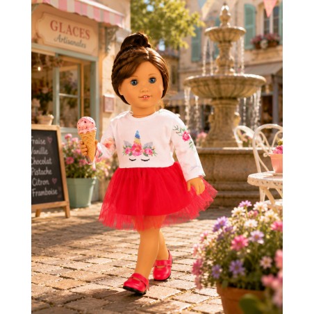 Ruby Dreams Einhornkleid für 45 cm Puppe