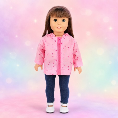 Denim Stars Hoodie-Set für 45 cm Puppe