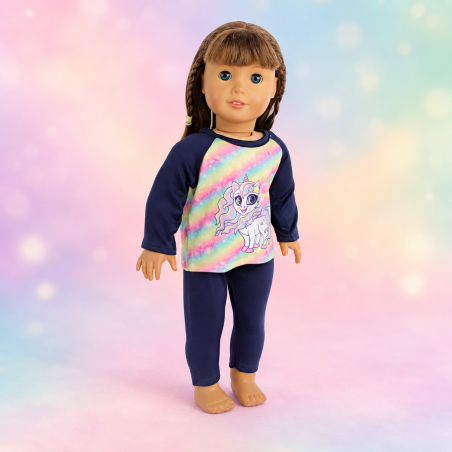 Rainbow Star Einhorn Schlafanzug für 45 cm Puppe