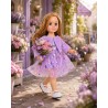 Glitzerndes Schmetterlingskleid Lavendel mit Samtbolero für 45 cm Puppe