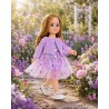 Glitzerndes Schmetterlingskleid Lavendel mit Samtbolero für 45 cm Puppe