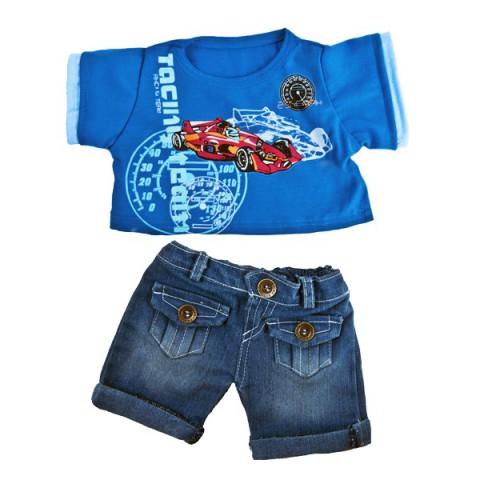 Jeans & T-Shirt Voiture  40 cm - La tenue idéale pour les peluches personnalisées ! Transformez votre